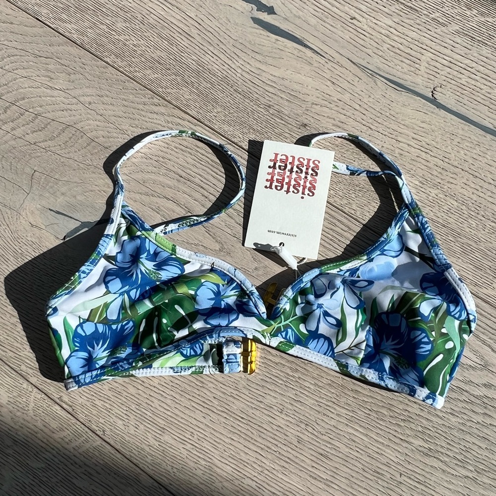 SISTER SWIM Women’s Cait Top in Blue Hawaiian XS